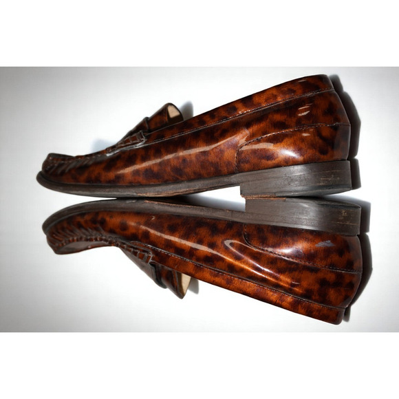 Cole Haan Animal Print Patent Leather Penny Loafer NikeAir Women's Size 6B - Picture 1 of 10